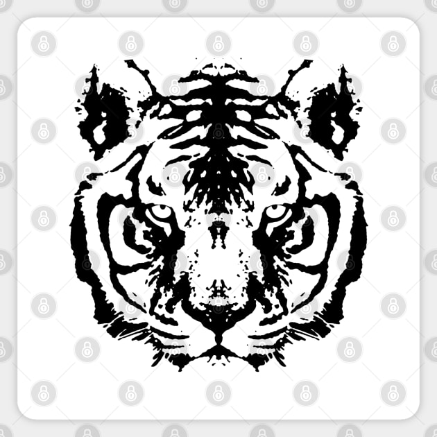 Regular White Tiger Sticker by nickbeta